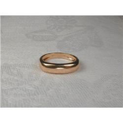 Estate 14K Rose Pink Gold Cigar Wedding Ring #991382