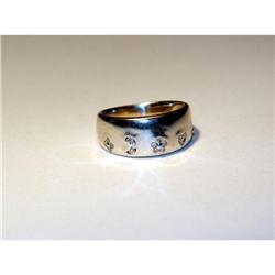 Rare 18K WG Diamond Moon Rose Floral Heart Band #991393