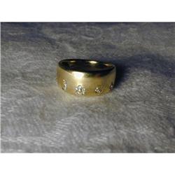 18K YG Diamond Moon Rose Floral Heart Ring Band #991407