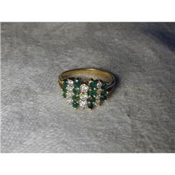 Gorgeous Estate 14K YG Yellow Gold Emerald Ring #991417