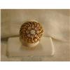 Image 1 : Estate 14K YG Gold Filigree Opal Sphere Ring #991428