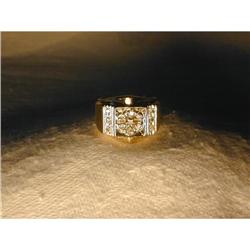 Estate 14K YG Gold Diamond Mens Unisex Ring #991432