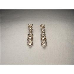 Estate 14K WG Champagne Gold Diamond Earrings #991447