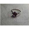 Image 1 : Estate 14K WG Gold Ruby Diamond Floral Ring #991458
