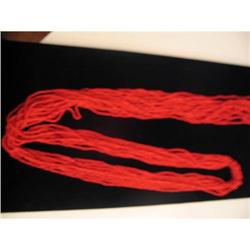 LONG strand of apple red carnival beads #991484
