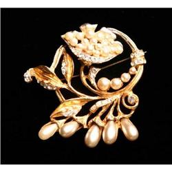 Graceful Gold Blossom and Bud Pin with #991501