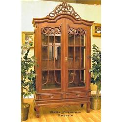 SOLID MAHOGANY GLASS DOOR CURIO CABINET #991526