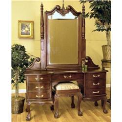 SOLID MAHOGANY MIRRORED DRESSER / VANITY / #991528