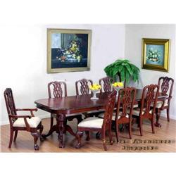 10' Matte Chippendale Mahogany Dining Table #991536