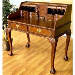 100 % Solid Mahogany Chippendale Writing Desk #991542