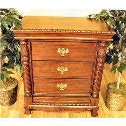 Chippendale Solid Mahogany Bed Side Table / #991544