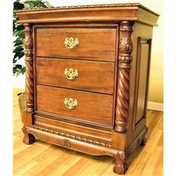 Chippendale Solid Mahogany Bed Side Table / #991545
