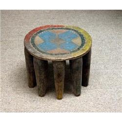 African Hand-Painted Wooden Stool #991575