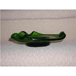 Green Glass Dish/Ashtray #991772