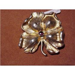 Circa 1900 Garnet Floral Brooch #991928