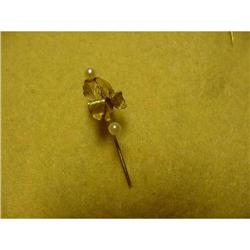 Victorian Yellow Gold and Pearl Floral Stickpin #991946