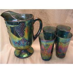 Harvest Blue Carnival Tumblers and Pitcher #991965