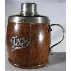Tea Caddy. English Wood & Silver Plate #991979