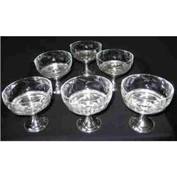 Dessert Dishes Sterling & Etched glass C1930 #991983