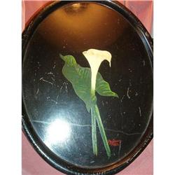 Tole Tray Handpainted. Dated 1932 #992004