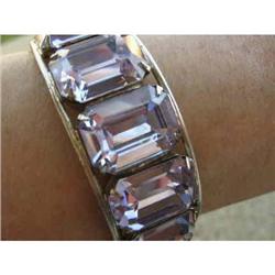 Bangle Emerald cut crystal & rhodium plate #992012
