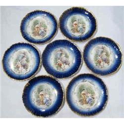 Flo Blue Plates(7) Kauffman type transfer #992026