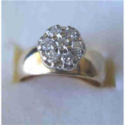 14k and Diamond Flower cluster ring #992073