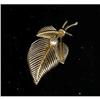 Image 1 : 14k Gold Pin. Leaf with a real pearl #992081
