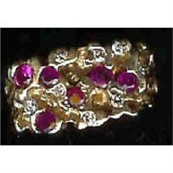Ruby. Diamond and 14k Yellow Gold Ring #992083