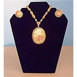 W. German Matched Necklace & Clip Earring Set #992167