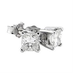 Diamonds 2 CT PRINCESS DIAMOND platinum EARRING #992302