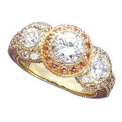 2.26 carats 3 STONE RING LARGE engagement ring #992317