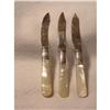 Image 1 : 3 STERLING SILVER PEARL HANDLE FRUIT KNIVES #992361