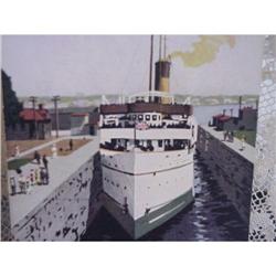 20s Steam Ship Postcard CPR Artist Signed #992553