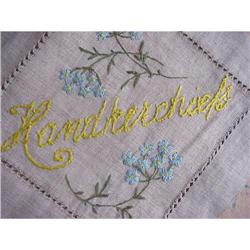 Exquisite Arts & Crafts Linen HANKY KEEPER CHIC #992587