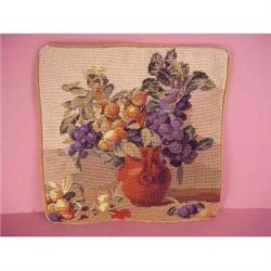 Lovely Needlepoint Pillow Beautiful Colors #992604
