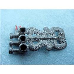 Unique Antique Ornate Metal Triple Needle #992628