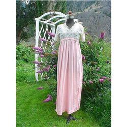 Antique Nightgown PINK Silk & LACE CHIC #992635