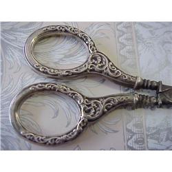 Ornate  Sterling Silver Antique Scissors #992639