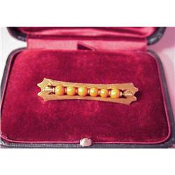 Beautiful Edwardian 18CT Gold & Coral Brooch #992642