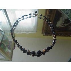 1950s LUSTROUS BLACK BEAD NECKLACE VERY DIOR #992678