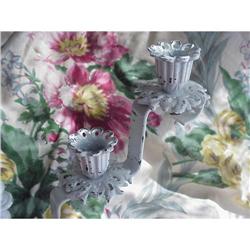 SHABBY CHIC ROMANTIC COTTAGE CHIPPY CANDLELABRA #992689