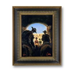 Fabian Perez, "Camino A La Gloria" Framed Hand Textured Limited Edition Giclee on Board. Hand Signed
