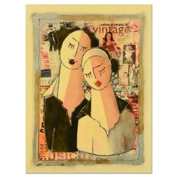 Oz El Hai, "Together Till the End of Time" Original Mixed Media Painting on Board, Hand Signed with 