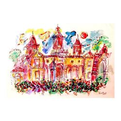 Wayne Ensrud "Chateau Cos D'Estournel" Mixed Media Original Artwork; Hand Signed; COA