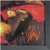 Image 2 : Fabian Perez, "Rojo Sillon III 2nd St" Framed Hand Textured Limited Edition Giclee on Board. Hand Si