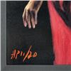 Image 3 : Fabian Perez, "Rojo Sillon III 2nd St" Framed Hand Textured Limited Edition Giclee on Board. Hand Si