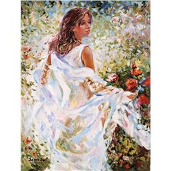 Igor Semeko- Original Giclee on Canvas "Lady in White Dress"