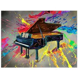 Jim Warren, "Very Grand Piano" Hand Signed, Artist Embellished AP Limited Edition Giclee on Canvas w