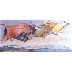 Edwin Salomon- Original Serigraph "Stampede"